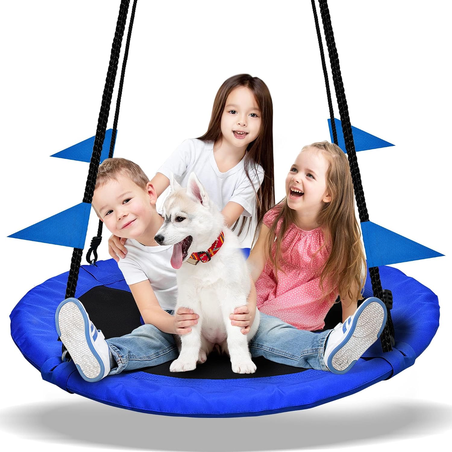 Detalle de PACEARTH 40 Inch Saucer Tree Swing Flying 900lb Capacity — Colorful, Durable Family Swing
