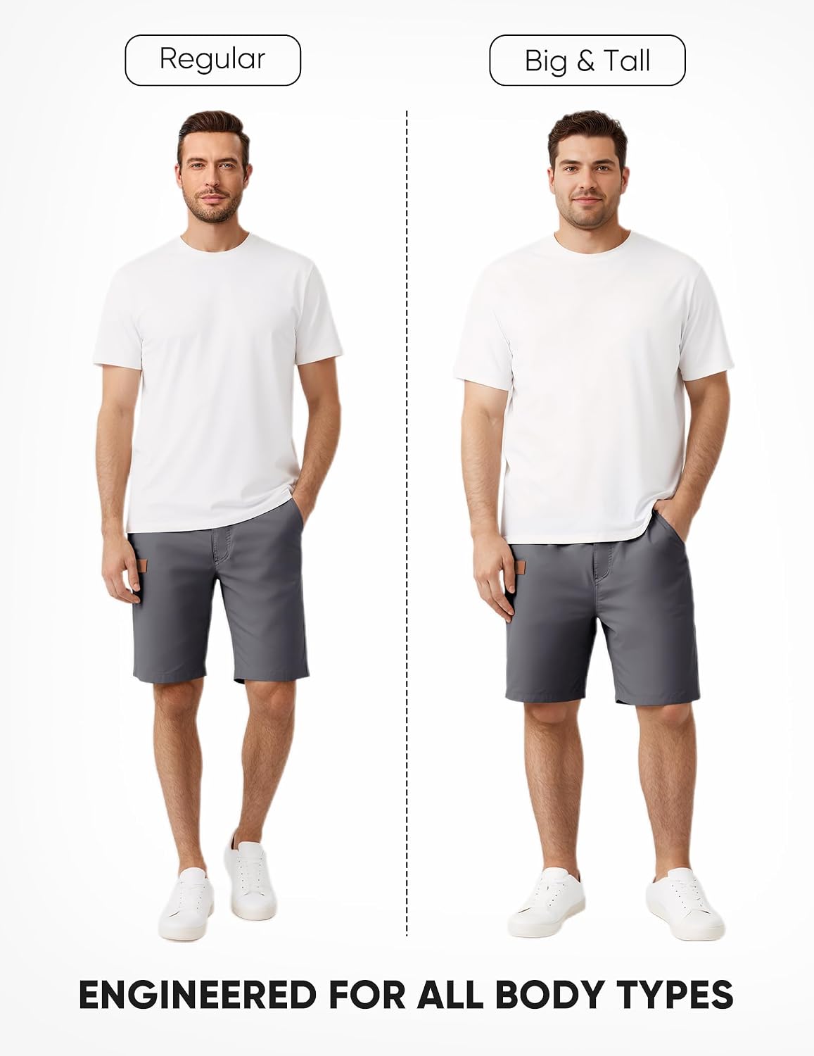 Detalle de JMIERR Men's Cotton Stretch Shorts: Casual Drawstring Twill Chino Shorts