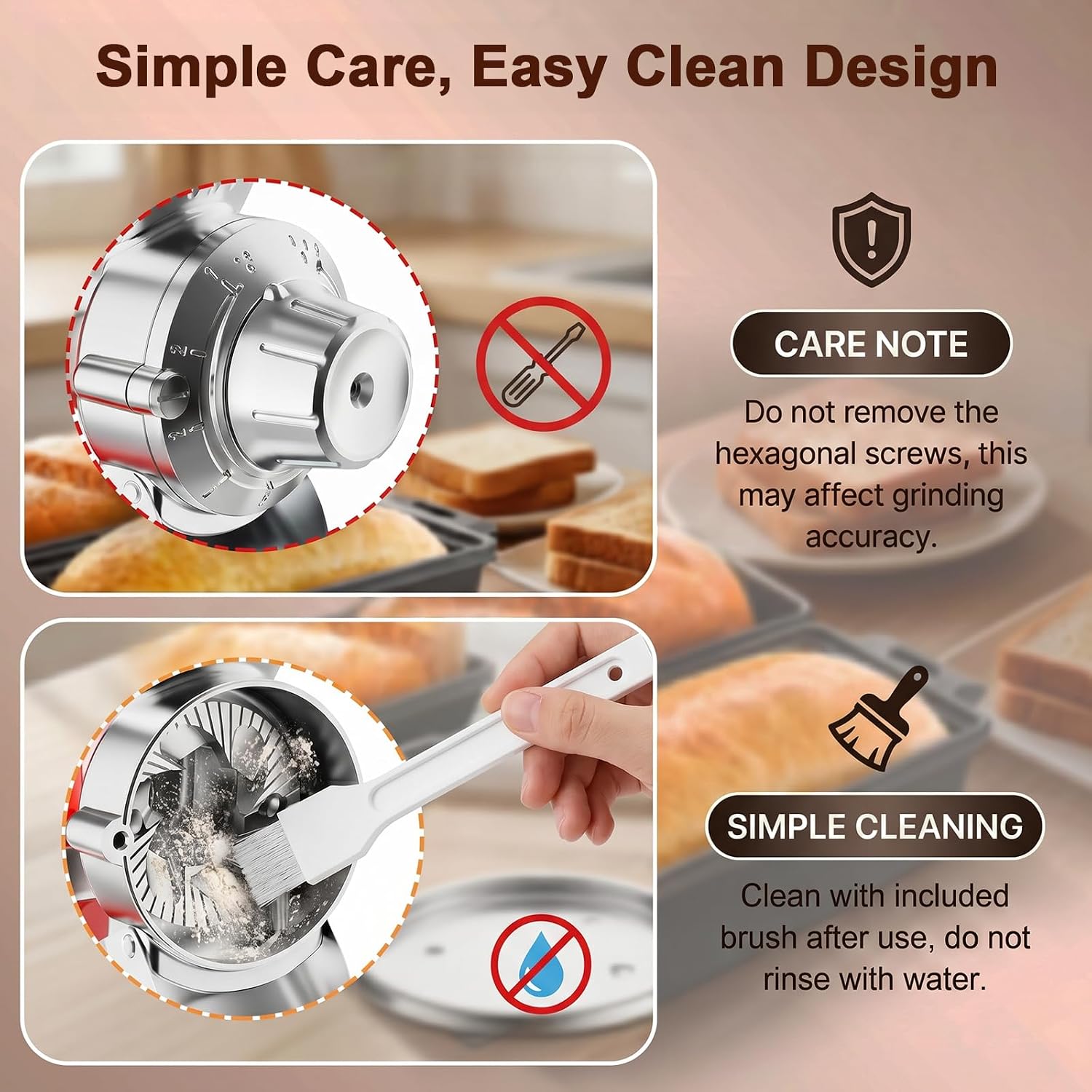 Detalle de FOCOLLK Grain Mill Attachment, Die-Cast Aluminum