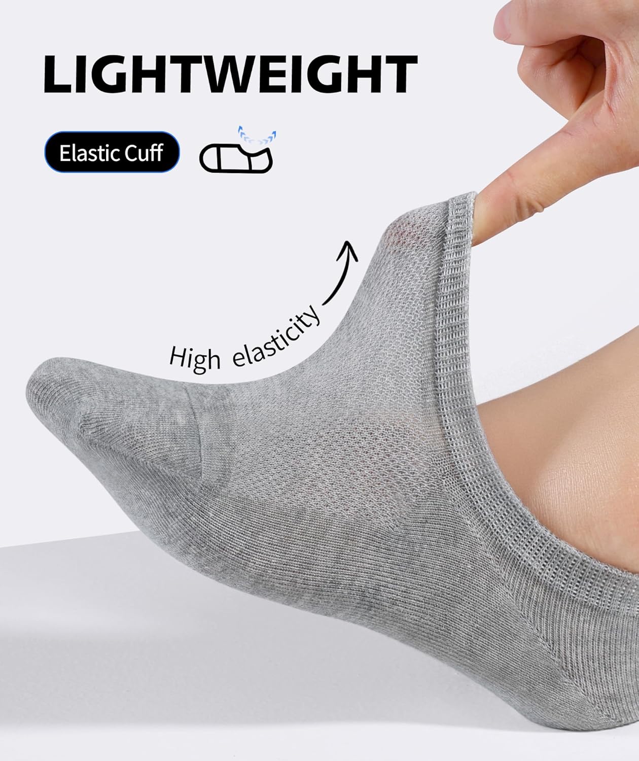 Thumbnail 3 de CLOSEMATE 6 paia di fantasmini invisibili unisex in cotone: calze corte basse sportive antiscivolo