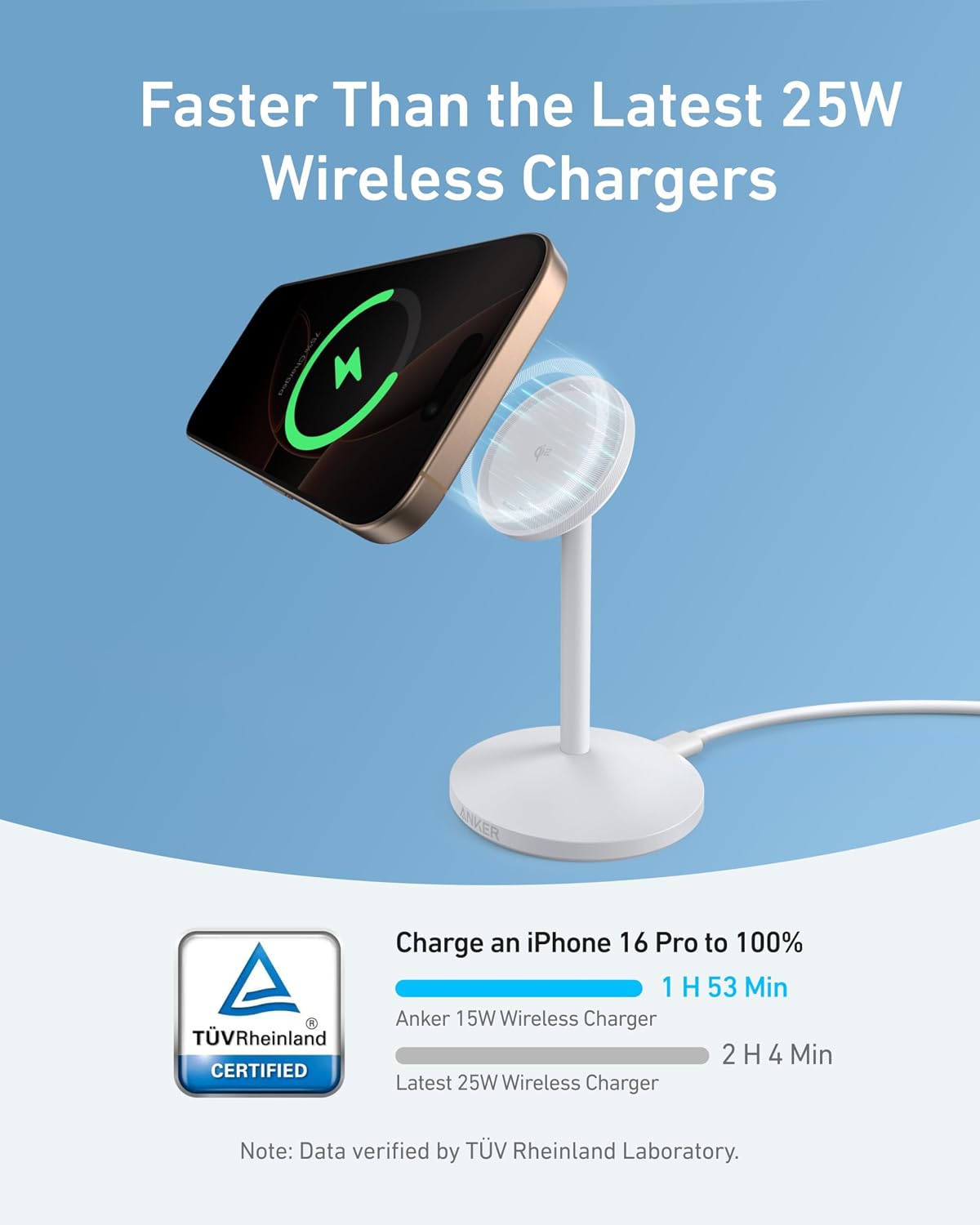 Thumbnail 2 de Anker MagGo Wireless Charger: 15W MagSafe‑Compatible Stand with 360° Rotation (No AC Adapter)