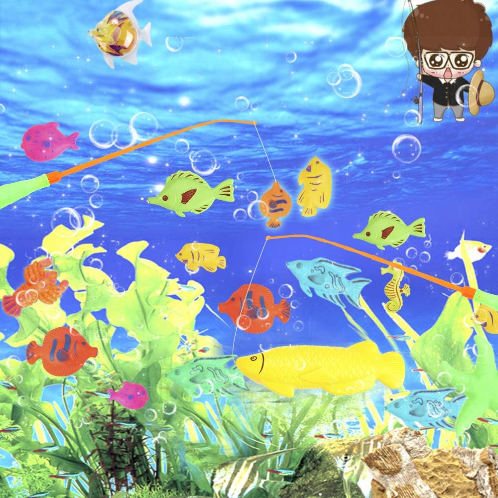 Thumbnail 1 de GOLDGE 42er Set Angelspielzeug fürs Baden – Magnetangeln im Wasserspiel für Kinder