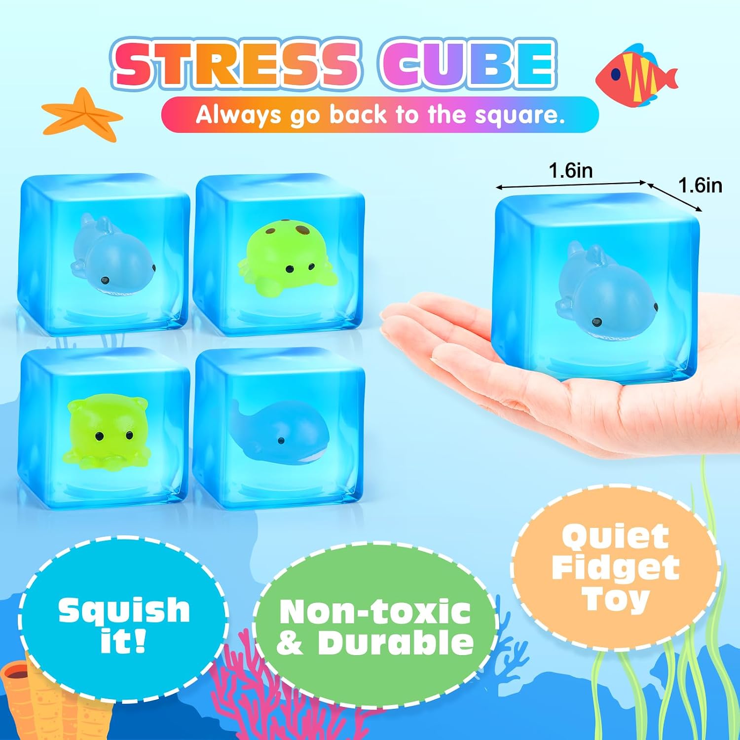 Detalle de VISCOO Stress Cubes, 4-Pack