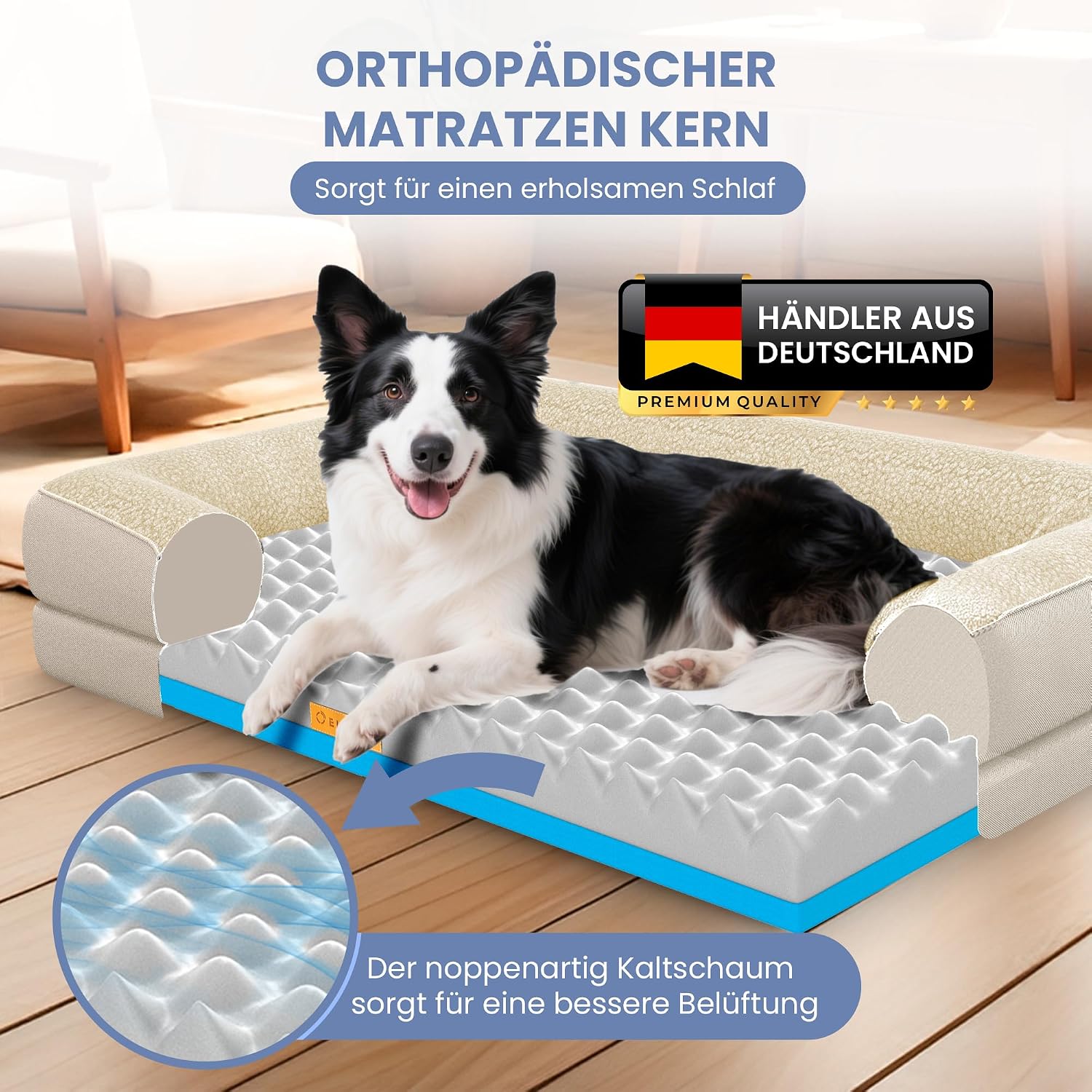 Thumbnail 1 de ELONEO orthopädisches Hundebett 90x68x18cm
