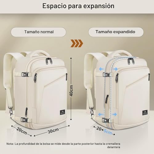 Thumbnail 2 de MATEIN Mochila de cabina expandible 40x30x20 cm | Cabina hombre/mujer, 30 L extra