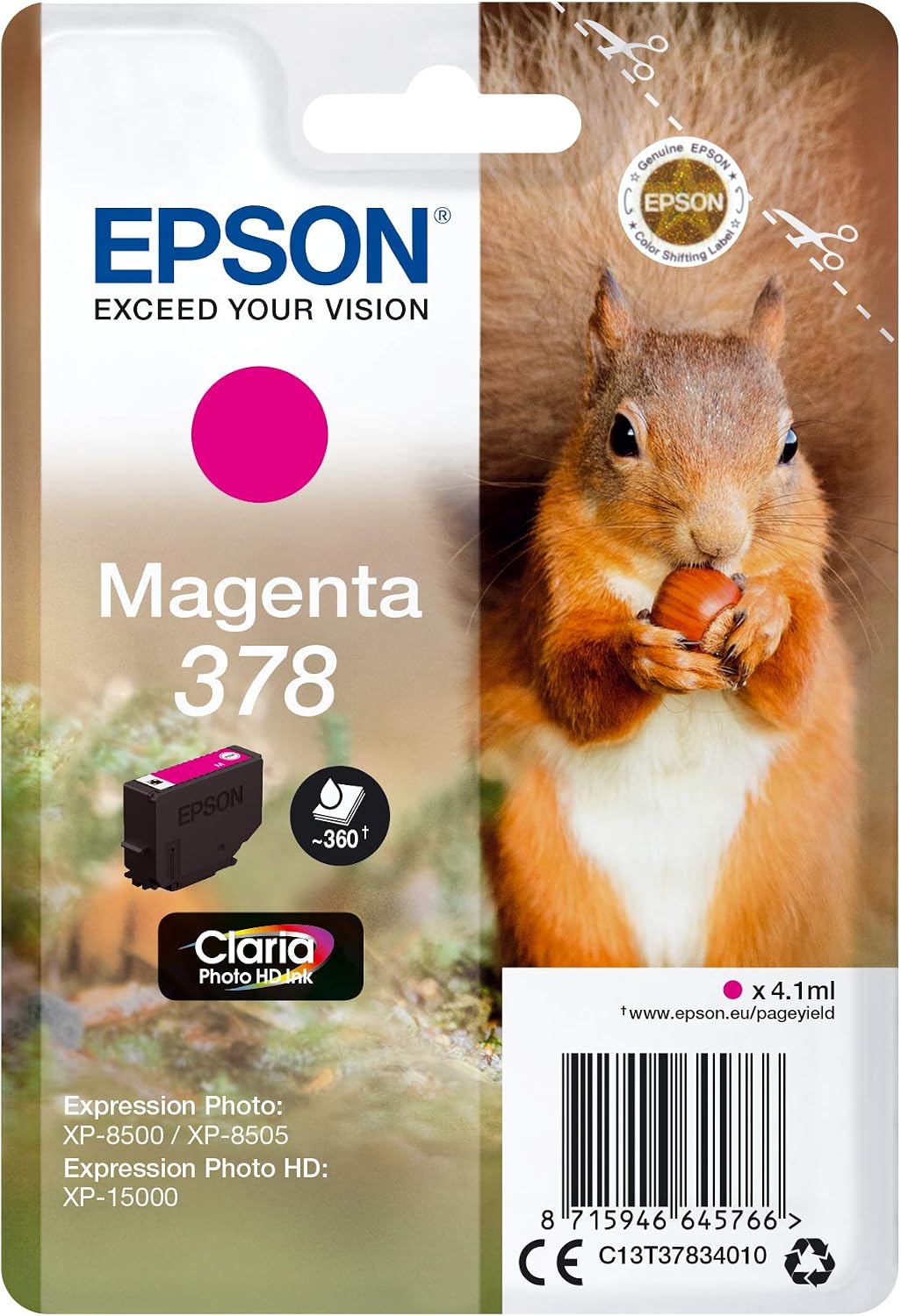 Thumbnail 2 de Epson 378 Scoiattolo Claria Photo HD XL Nero: cartuccia originale getto d’inchiostro
