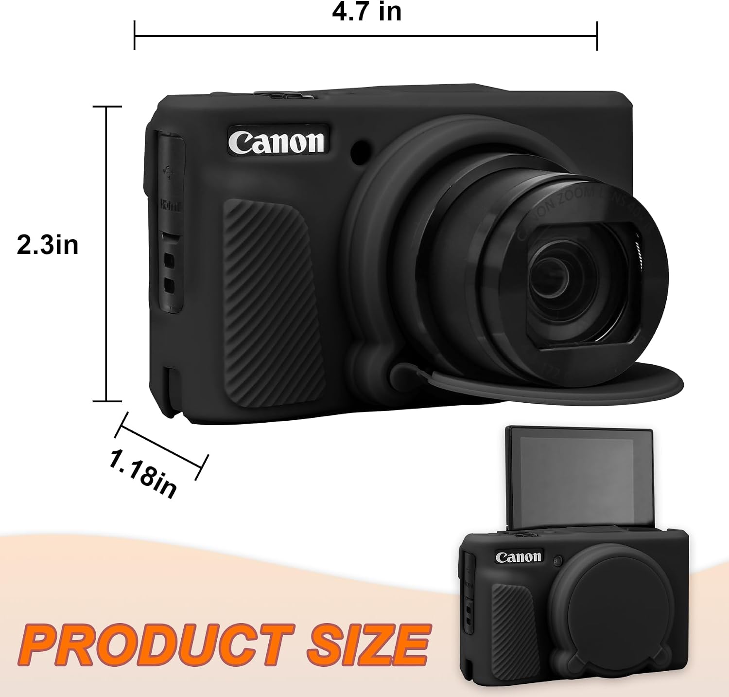 Thumbnail 4 de RAIALL Silikonhülle für Canon PowerShot SX740/SX730 – Weiche Schutzhülle in Schwarz