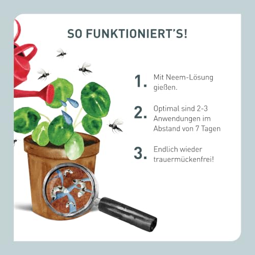 Detalle de Plantura Trauermückenfrei Neem, Gießmittel mit Azadirachtin, 75 ml