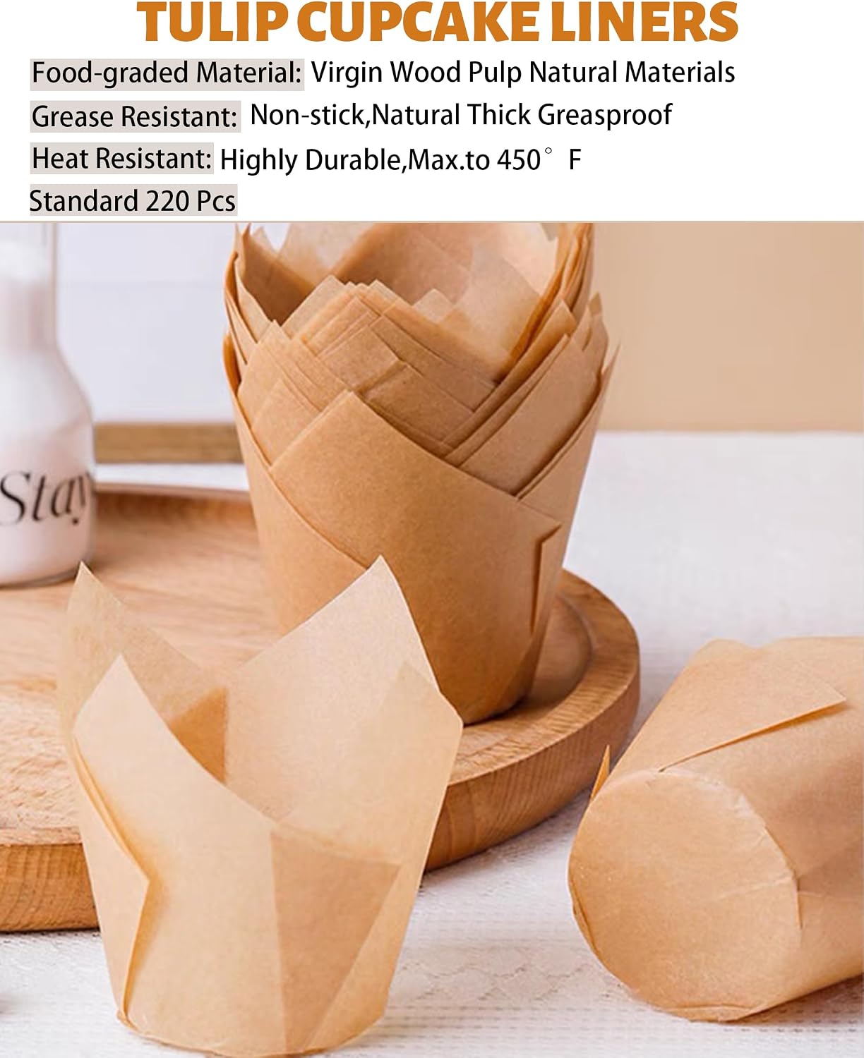 Detalle de Tikxlafe Tulip Cupcake Liners, Unbleached Paper