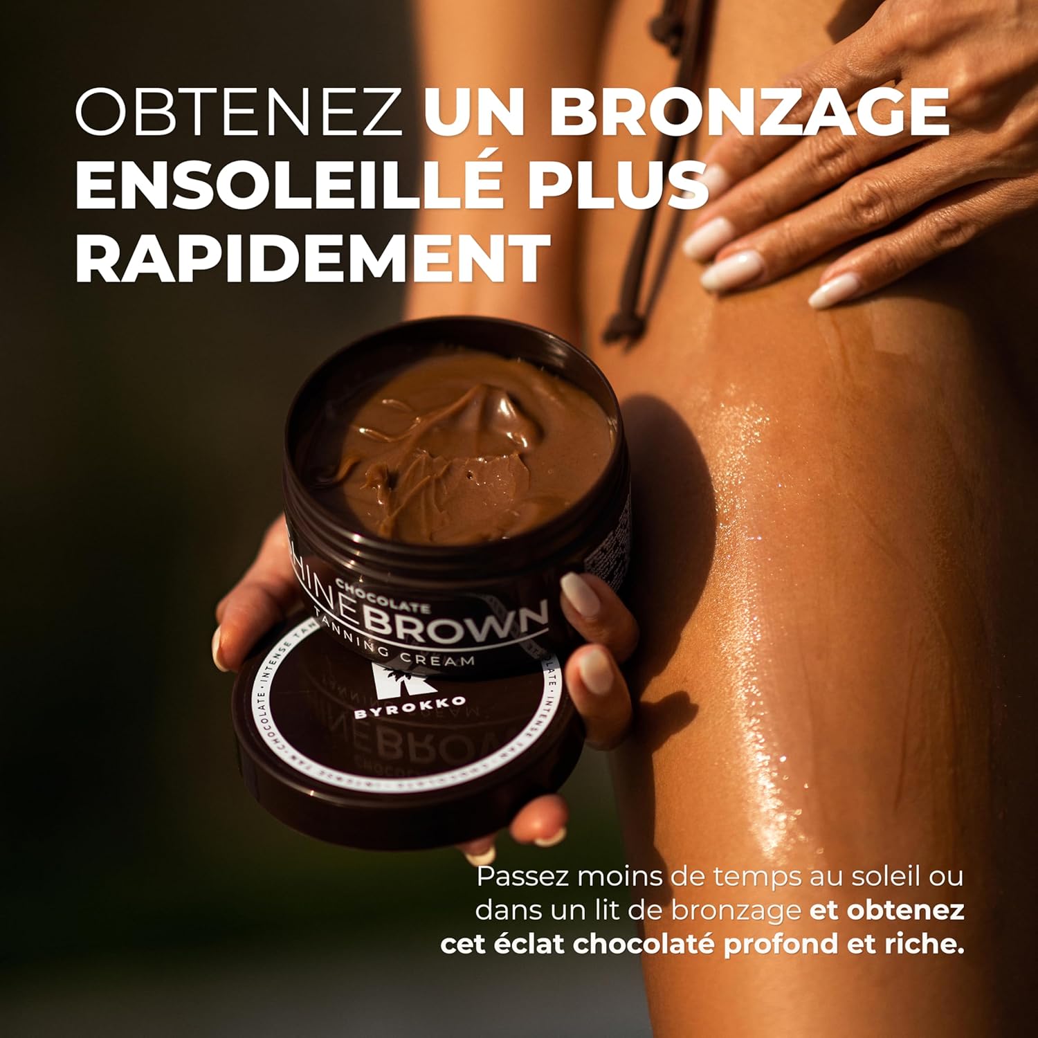 Detalle de BYROKKO Shine Brown Chocolate – Accélérateur de bronzage pour cabines et soleil (200 ml)
