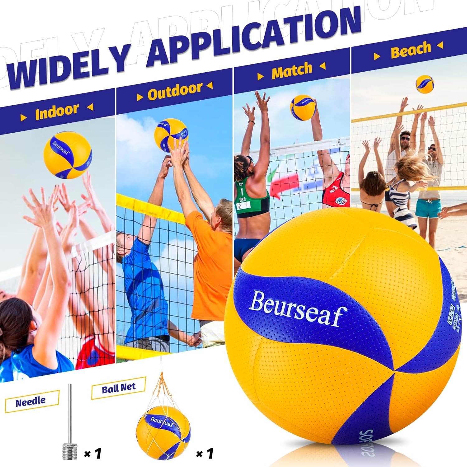 Thumbnail 5 de Beurseaf Volleyball Soft Touch, Größe 5 – Indoor & Outdoor