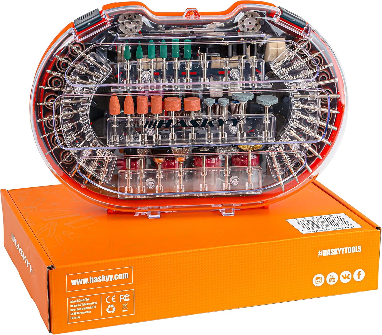 Detalle de HASKYY Kit multifonctions 276 pièces : accessoires et outils rotatifs compatibles Dremel