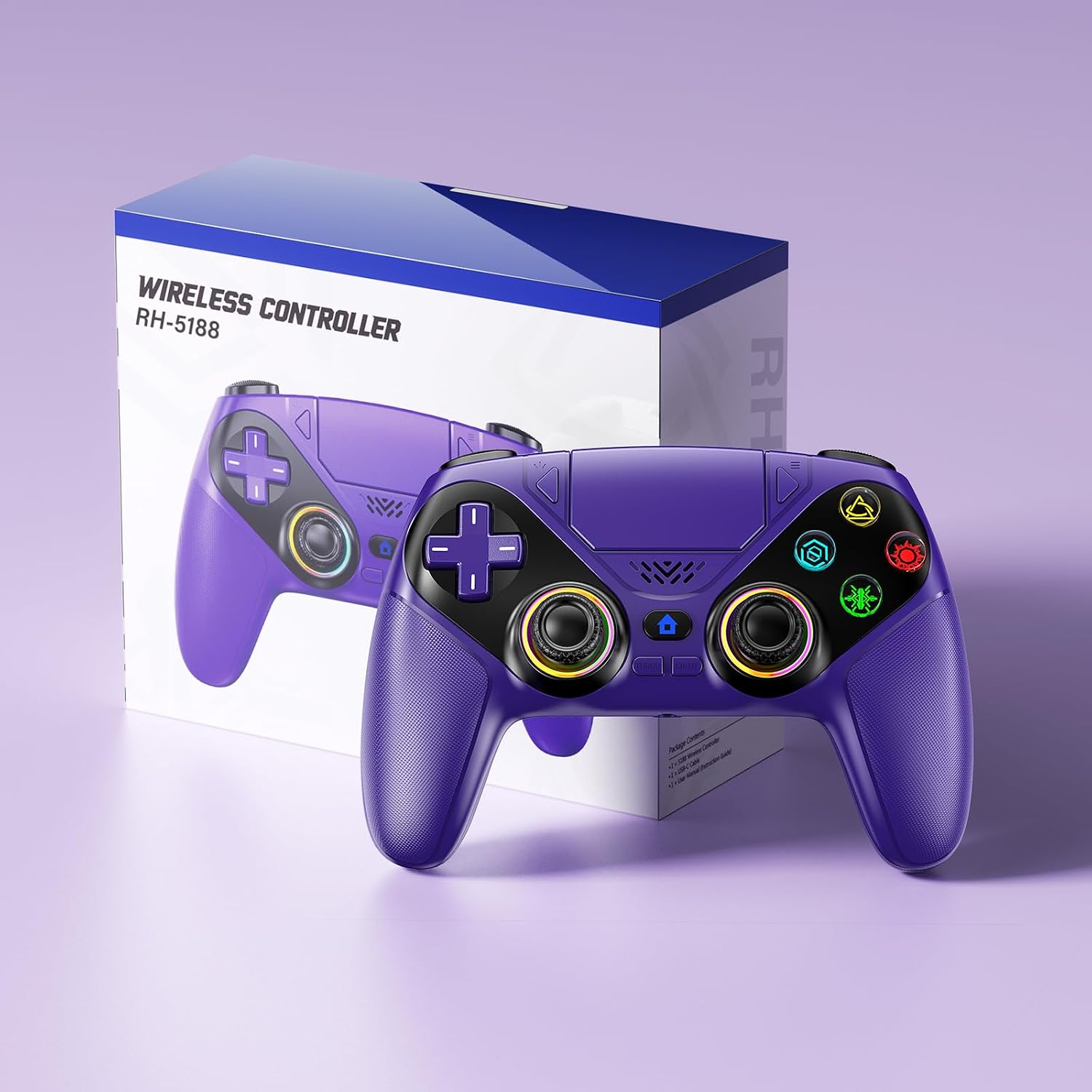 Thumbnail 1 de Lapezei RGB Wireless Controller für PS5/Slim/Pro/PC – RGB, Makro, Rücktasten & 3,5 mm Audio