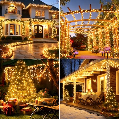 Thumbnail 6 de HELANYE Guirnalda LED Solar Exterior 2-Pack 15M con 8 Modos, IP65, Luz Blanca Cálida para Jardín y Eventos