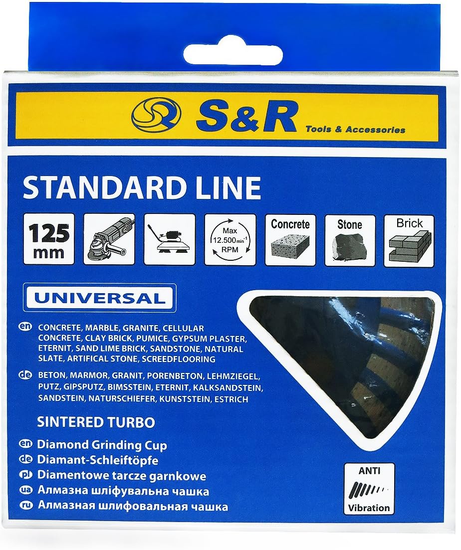 Thumbnail 6 de S&R Disco diamantato 125 mm Mola a tazza, diametro 125 x 22,2 mm – qualità professionale