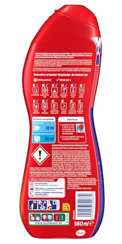 Thumbnail 4 de Somat Excellence Duo Gel Frescor Anti-Olor (2x560 ml) detergente lavavajillas todo en 1 con vinagre