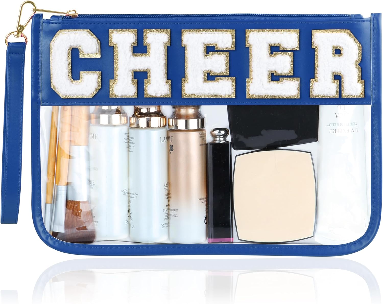 Detalle de BuyCard Clear Makeup Bag, Navy Blue