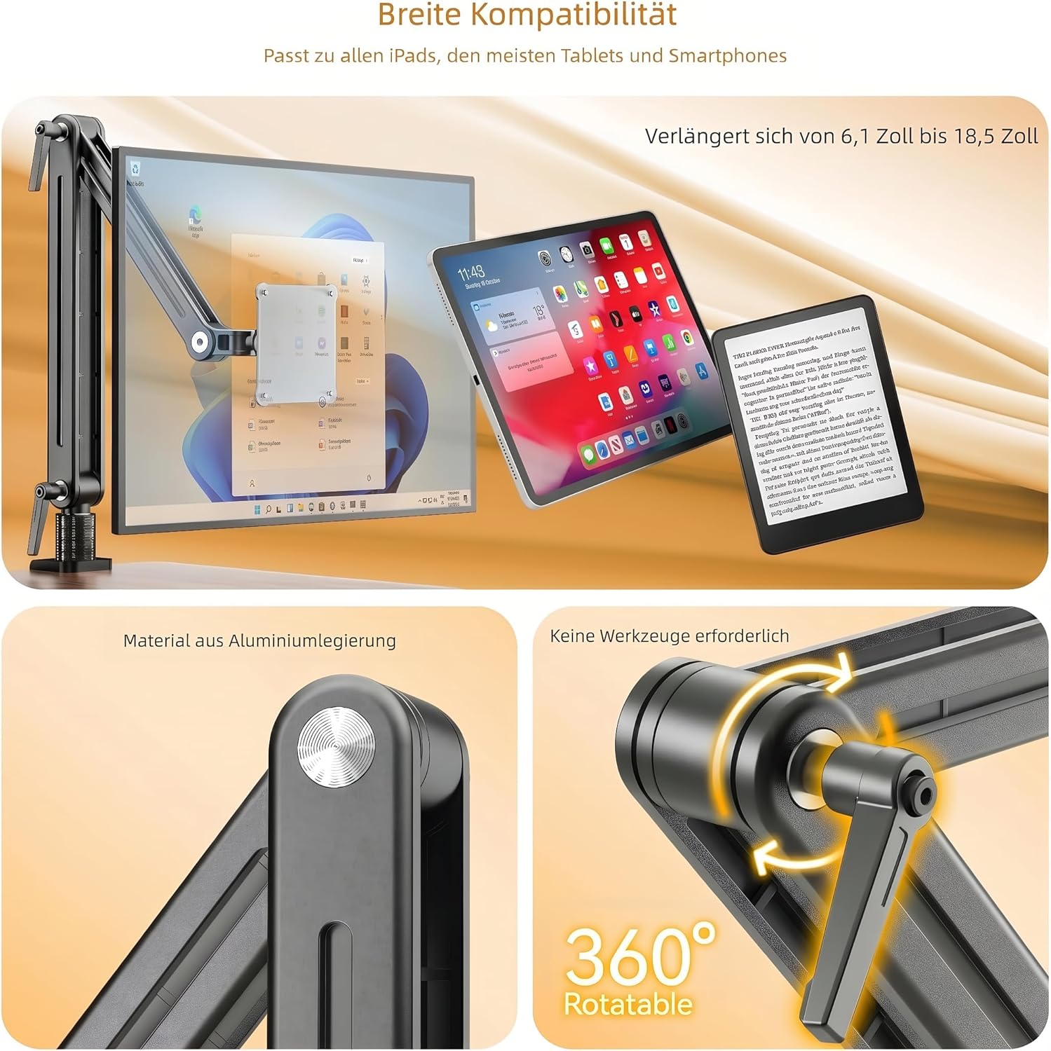 Detalle 2 de Feising Tablet‑Halterung mit 360° Drehung