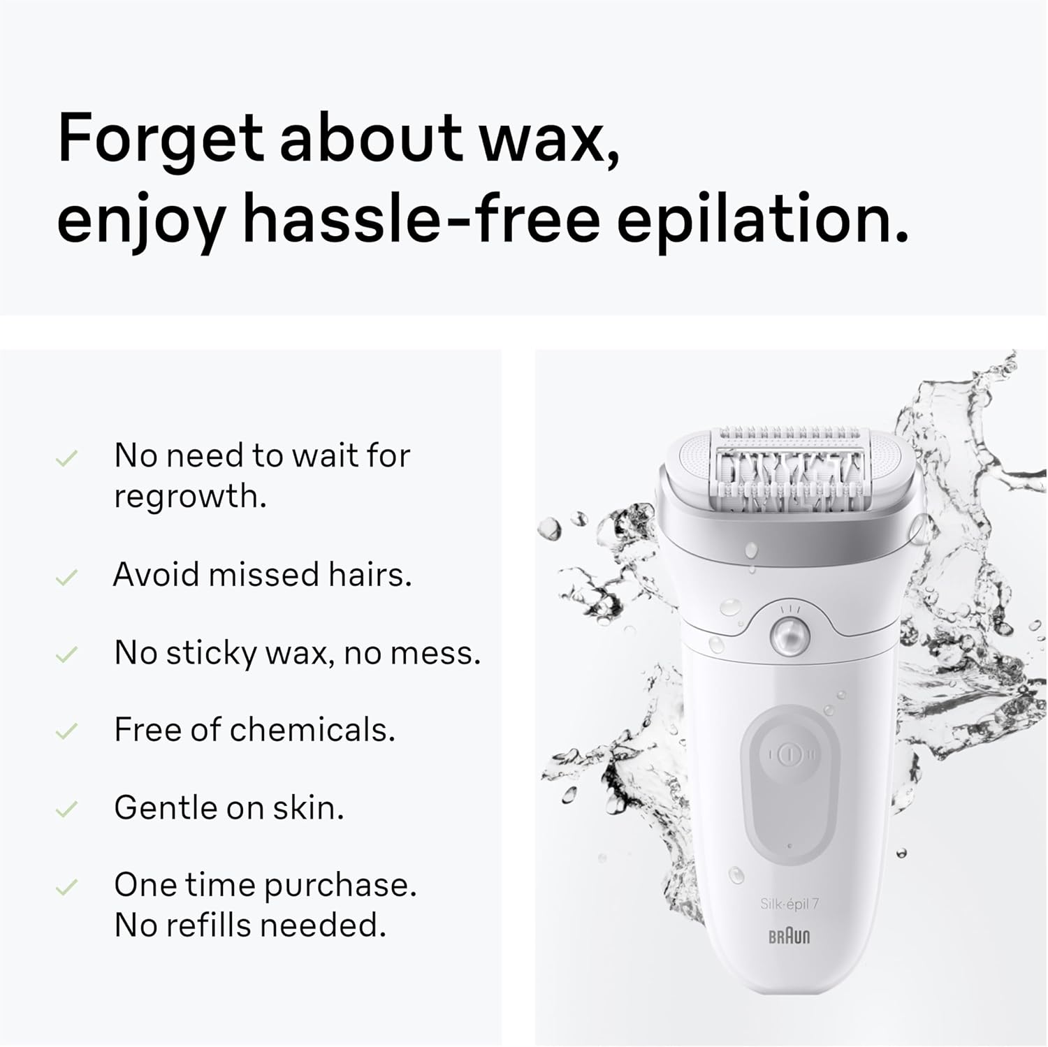 Thumbnail 4 de Braun Silk·épil 7 (7-011) Epilator with Wide Head – Wet & Dry, Silver