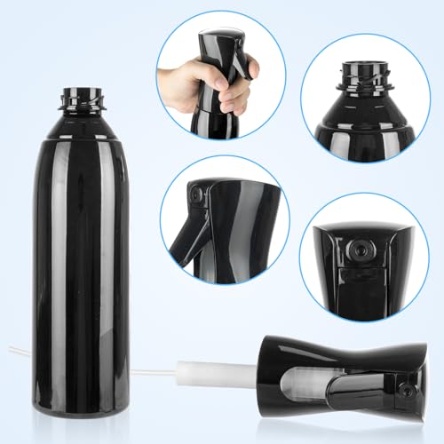 Detalle 2 de Uervoton Sprühflasche für Haare 300 ml – feiner Nebel, wiederbefüllbar, schwarz