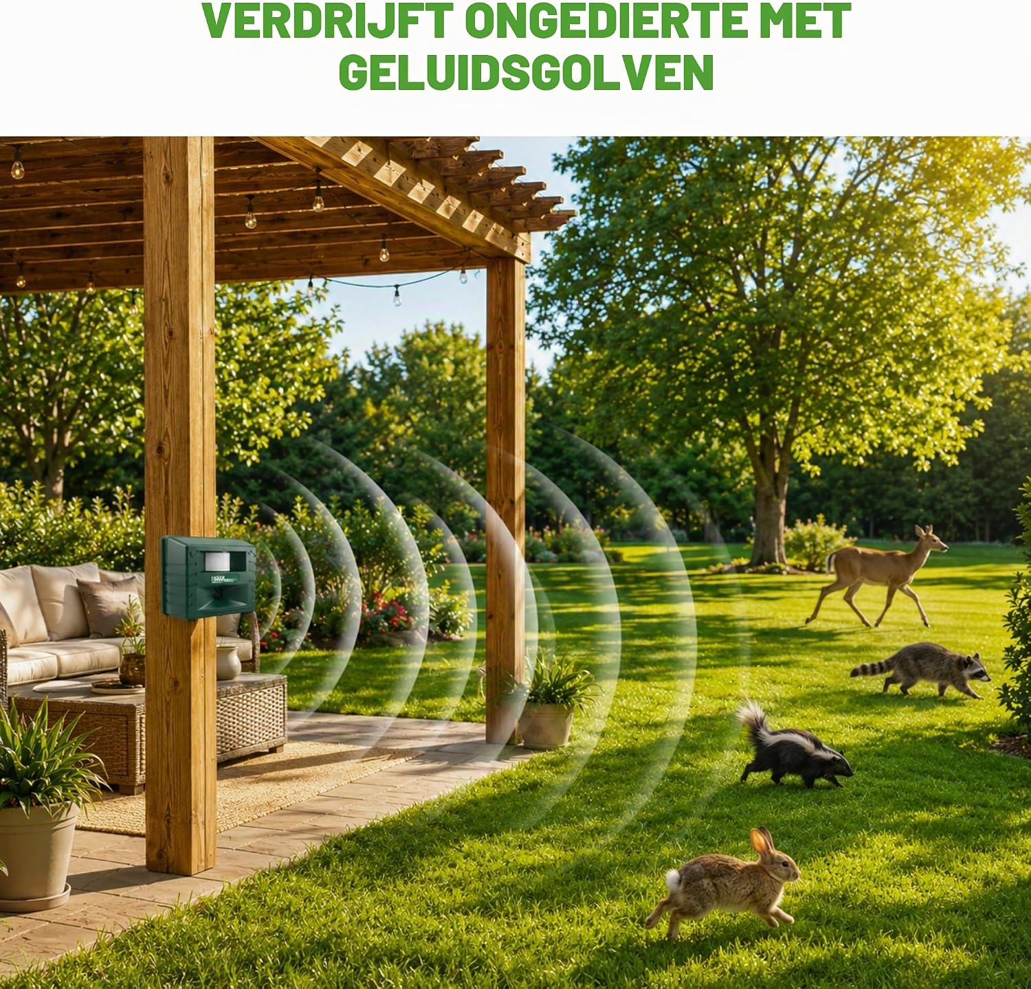 Detalle 2 de ASPECTEK - Yard Sentinel Ultrasonic dierenverjager met infraroodsensor