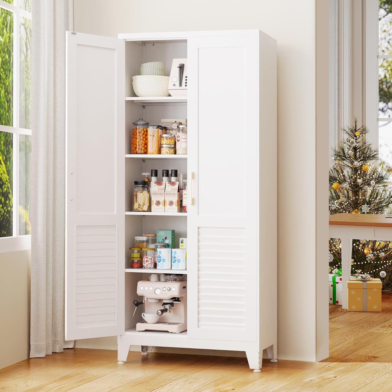 Detalle de AXASIIO Metal Pantry Cabinet