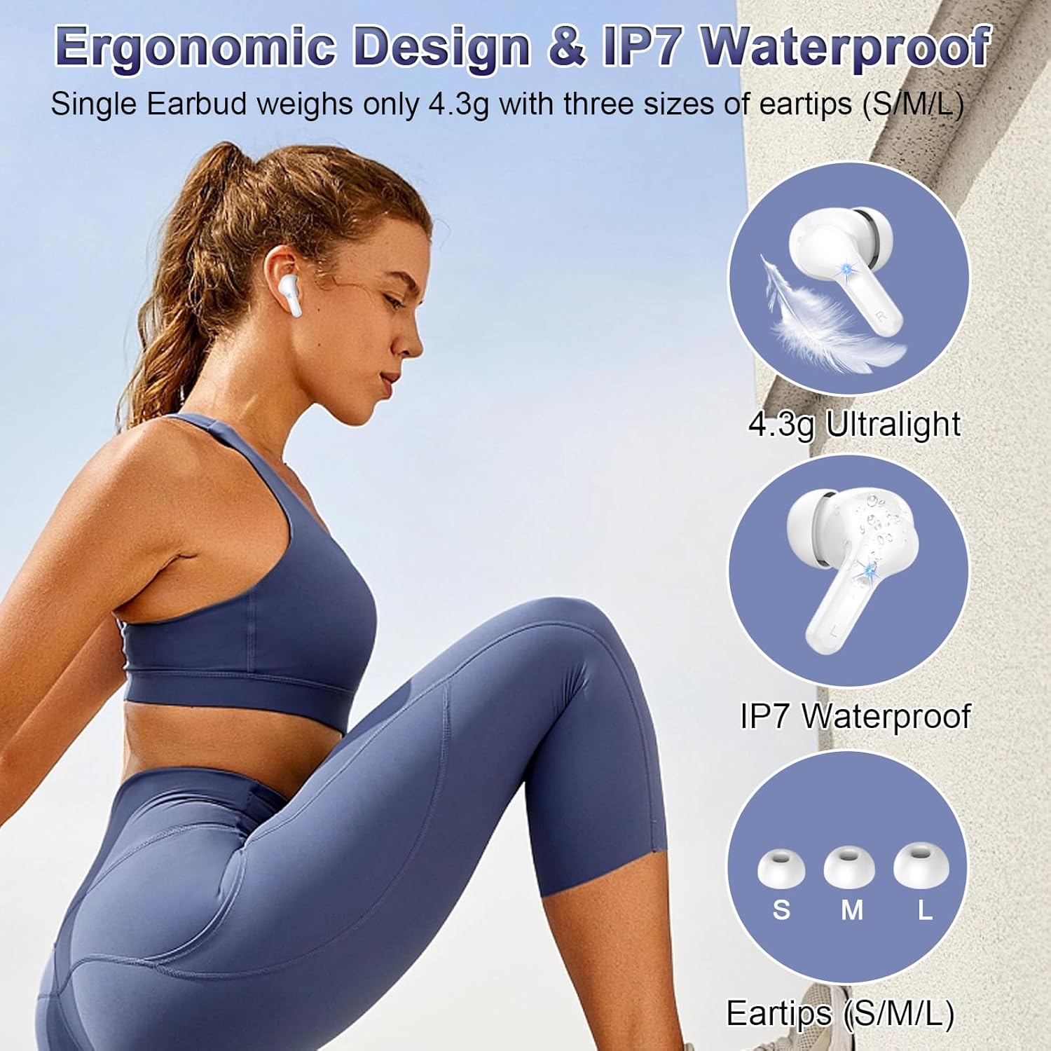 Thumbnail 3 de Bluetooth In-Ear Kopfhörer i13 (Bluetooth 5.4, bis zu 50 Std., ENC, IP-X7) – kabellos fürs Handy & Sport