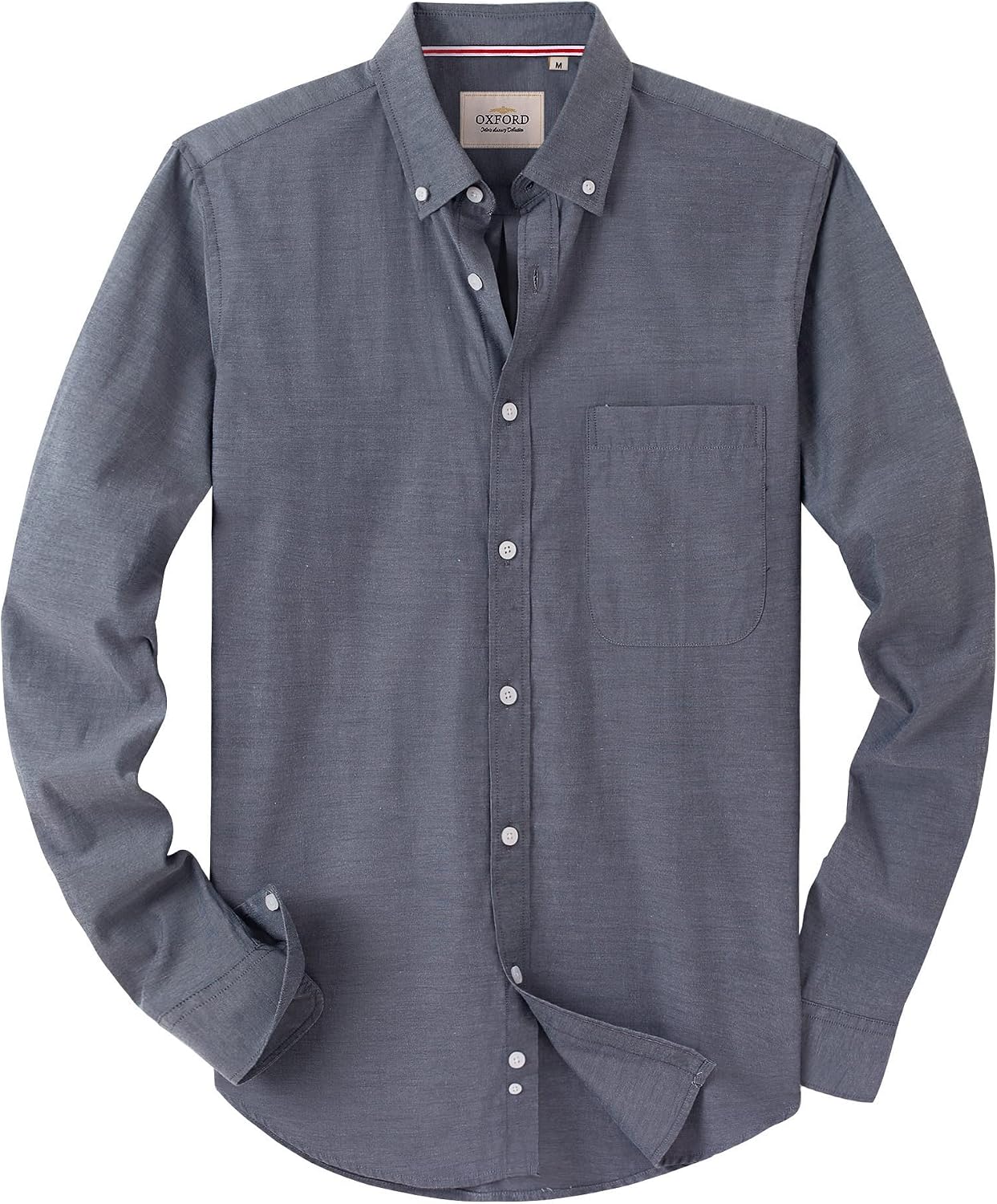 Detalle de Alimens & Gentle Men's Solid Oxford Shirt | Long Sleeve Dress Shirt with Pocket