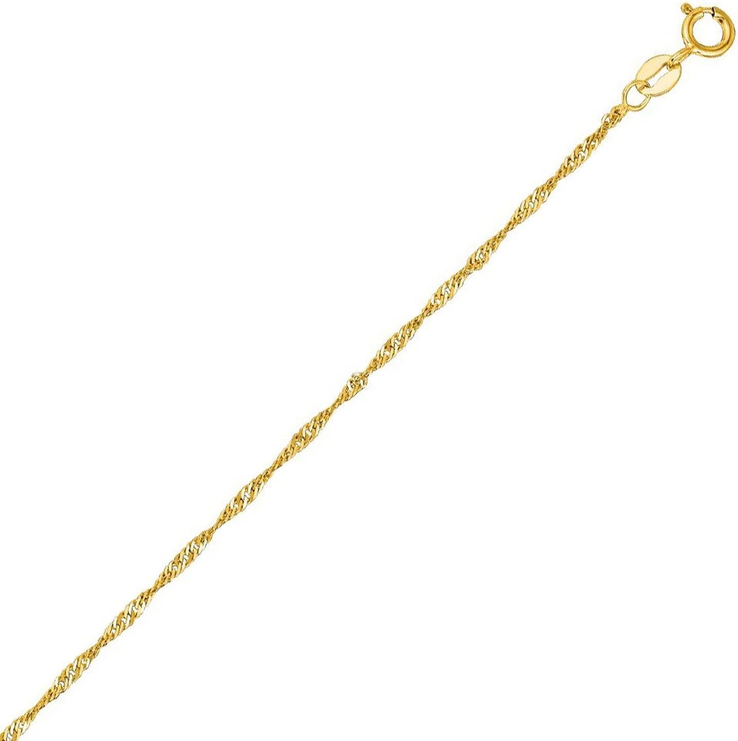 Detalle 2 de Chaîne en Or Jaune de Singapour Fine 14 Carats (585/1000) – longueurs 40 à 60 cm