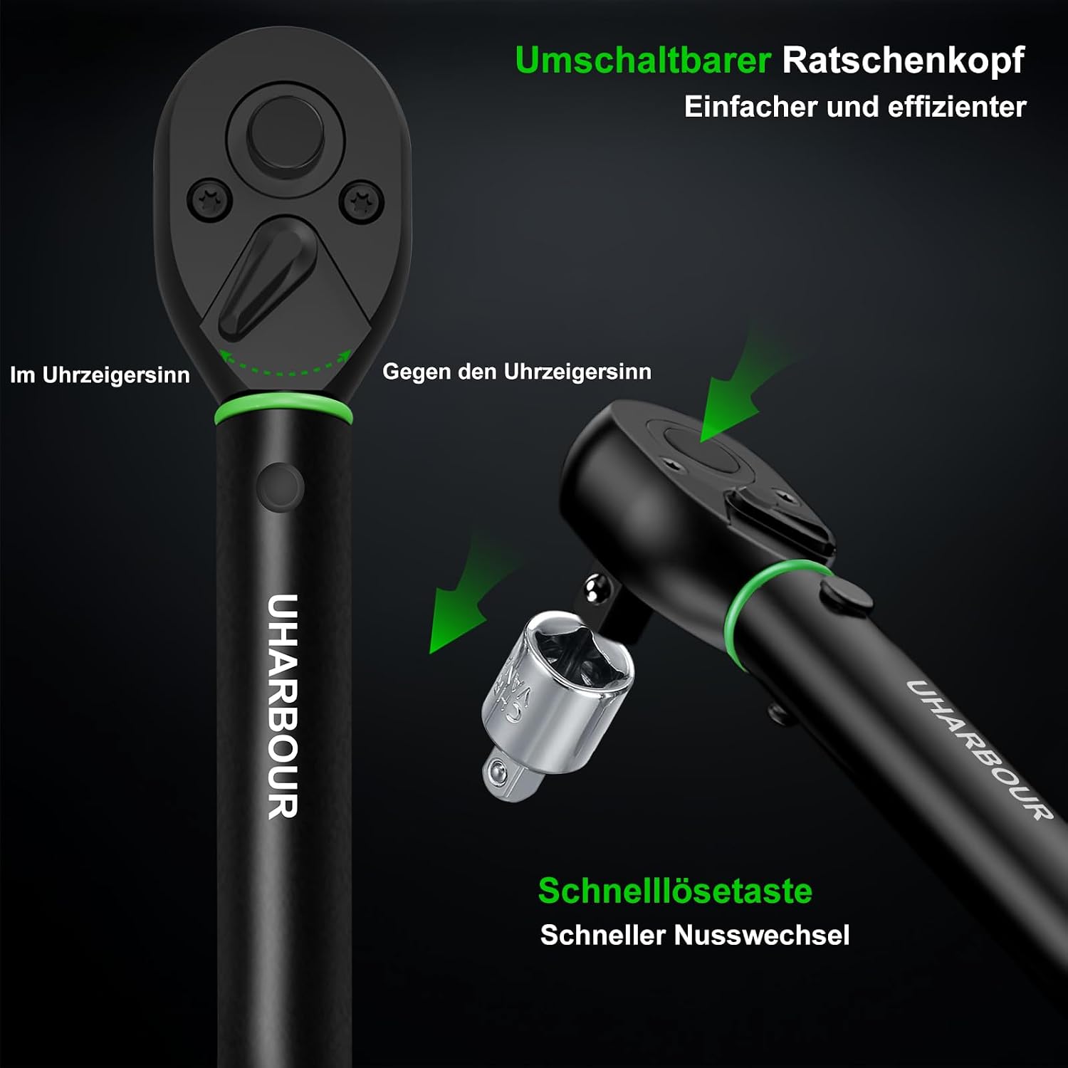 Detalle 2 de Uharbour TW038 momentnyckelset 1/2 tum, 20–230 Nm, 8 delar