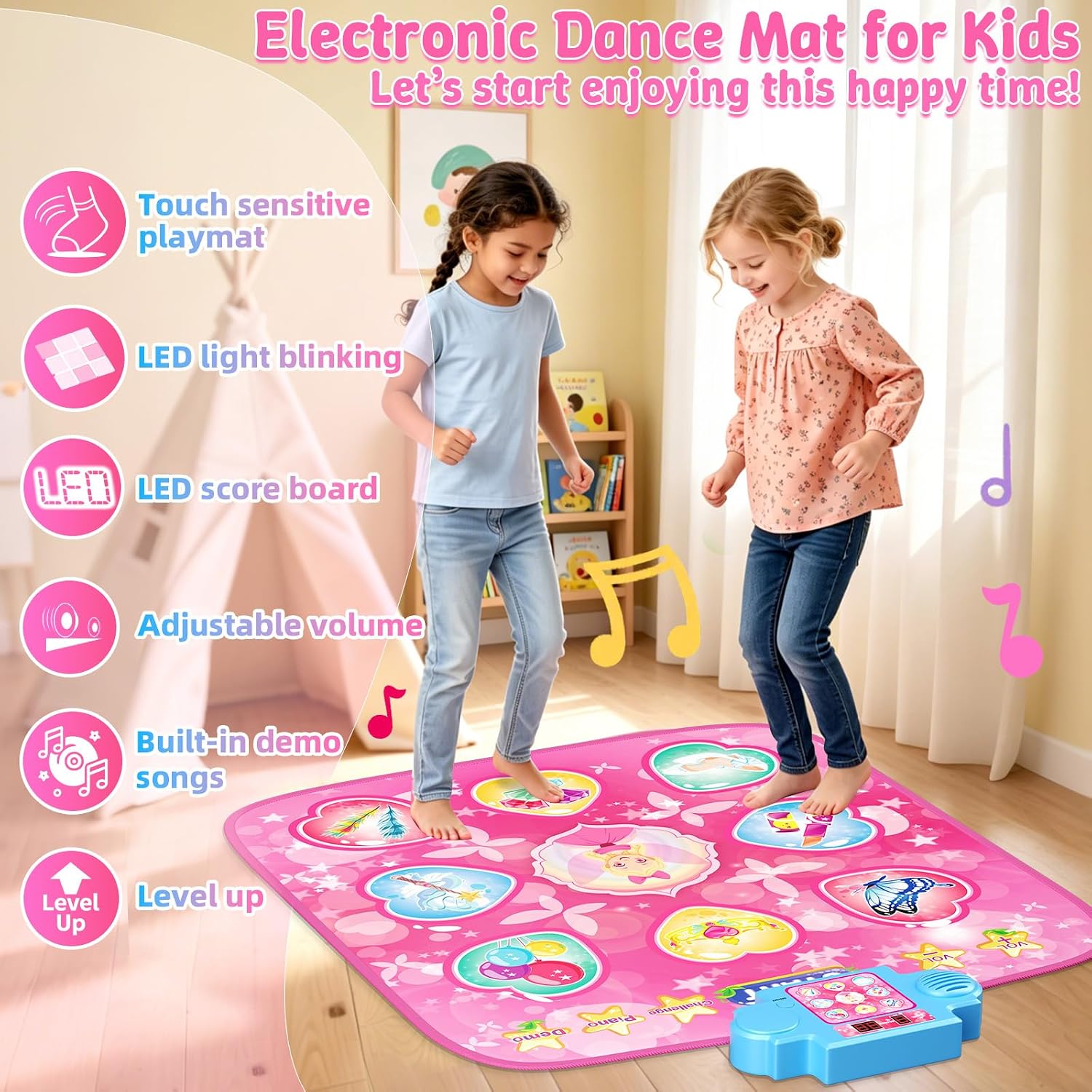 Thumbnail 2 de LZFYMXOK Dance Mat for Kids 3-12 – 9-Button Electronic Dance Pad with 3 Modes and LED Score