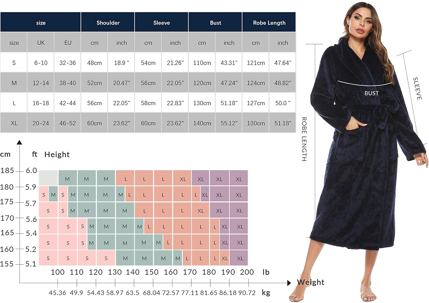 Thumbnail 5 de Vlazom Robe de Chambre Femme Polaire 100% polyester