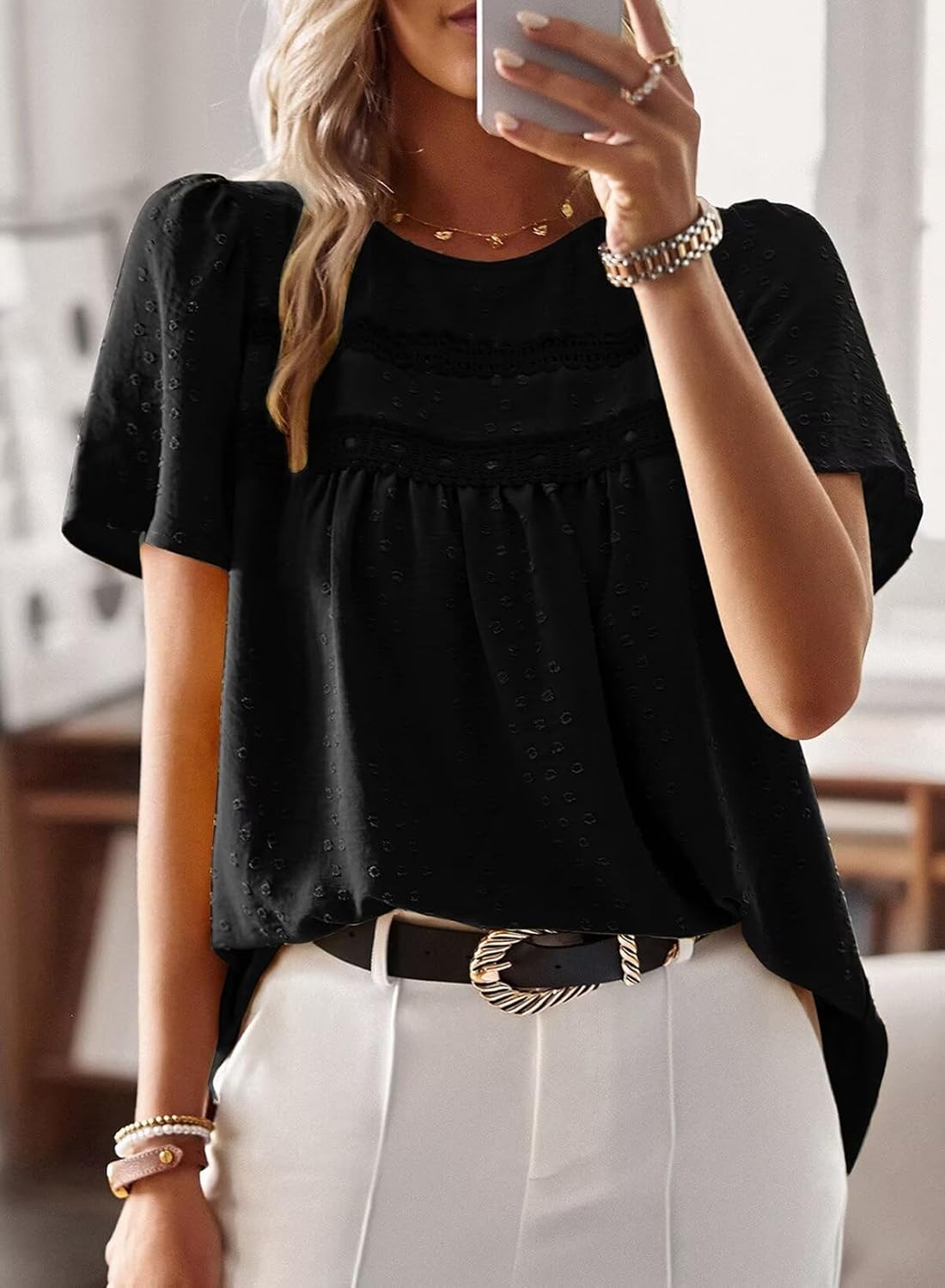 Detalle de Falechay Boho Crochet Lace Blouse for Women