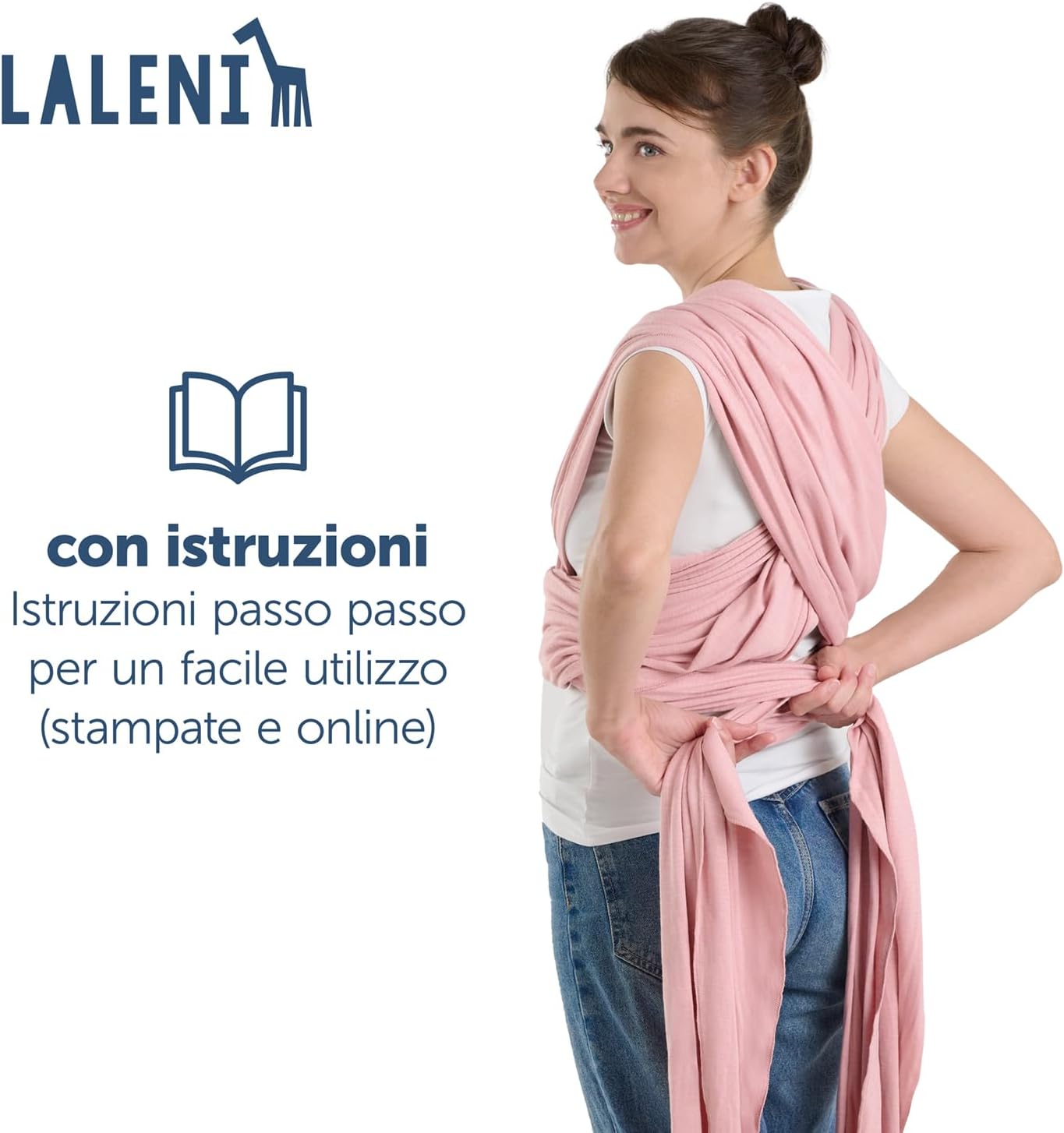 Thumbnail 6 de Laleni Fascia Neonato fine fino a 15 kg in morbido cotone elastico certificata OEKO-TEX, lunghezza 5,10 m