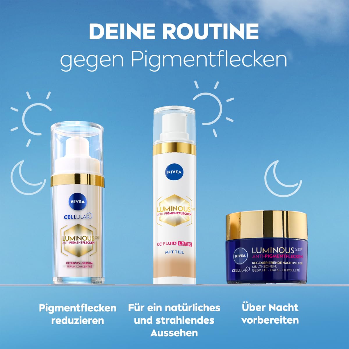 Thumbnail 3 de NIVEA Luminous 630 Anti-Pigmentflecken CC Fluid LSF 30 für mittlere Hauttöne (40 ml) mit Hyaluron