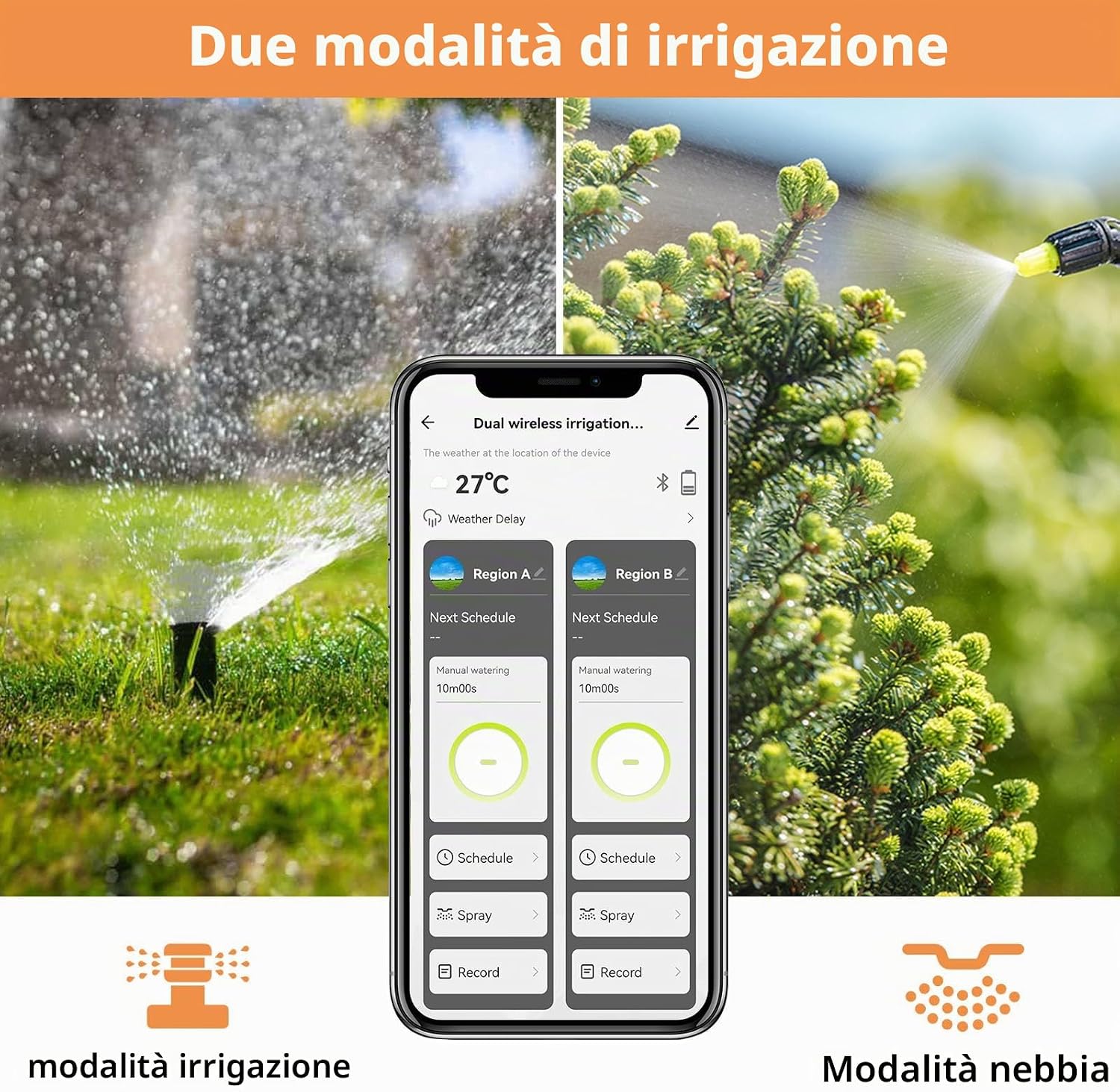 Thumbnail 6 de Johgee irrigazione WLAN a 2 uscite: controllo intelligente per giardino con hub Wi‑Fi e compatibilità Alexa/Smart Life