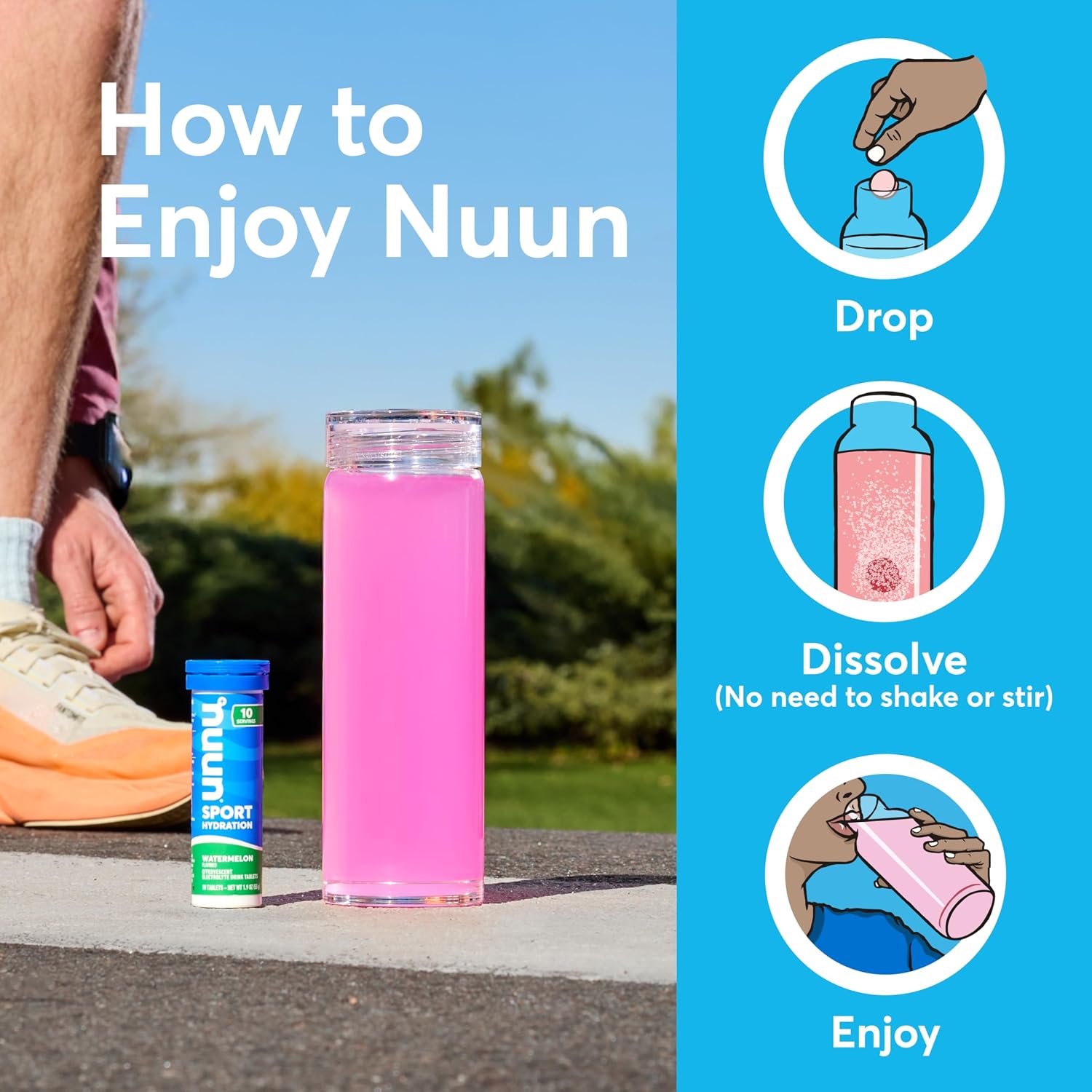 Detalle 2 de Nuun Sport Electrolyte Tablets with Magnesium, Calcium, Potassium, Chloride & Sodium — 6 Pack (60 Servings)