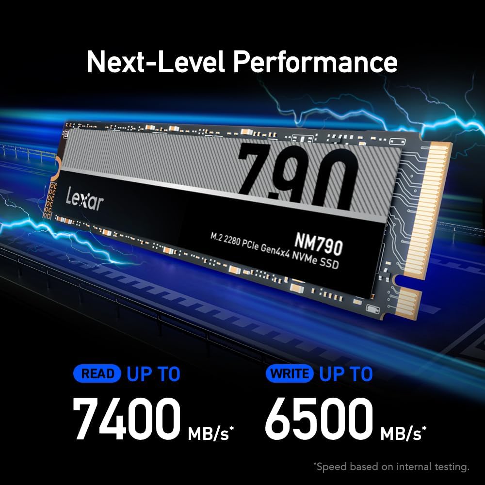 Thumbnail 1 de Lexar 4TB NM790 PCIe Gen4 NVMe M.2 2280 Internal SSD (LNM790X004T-RNNNU)