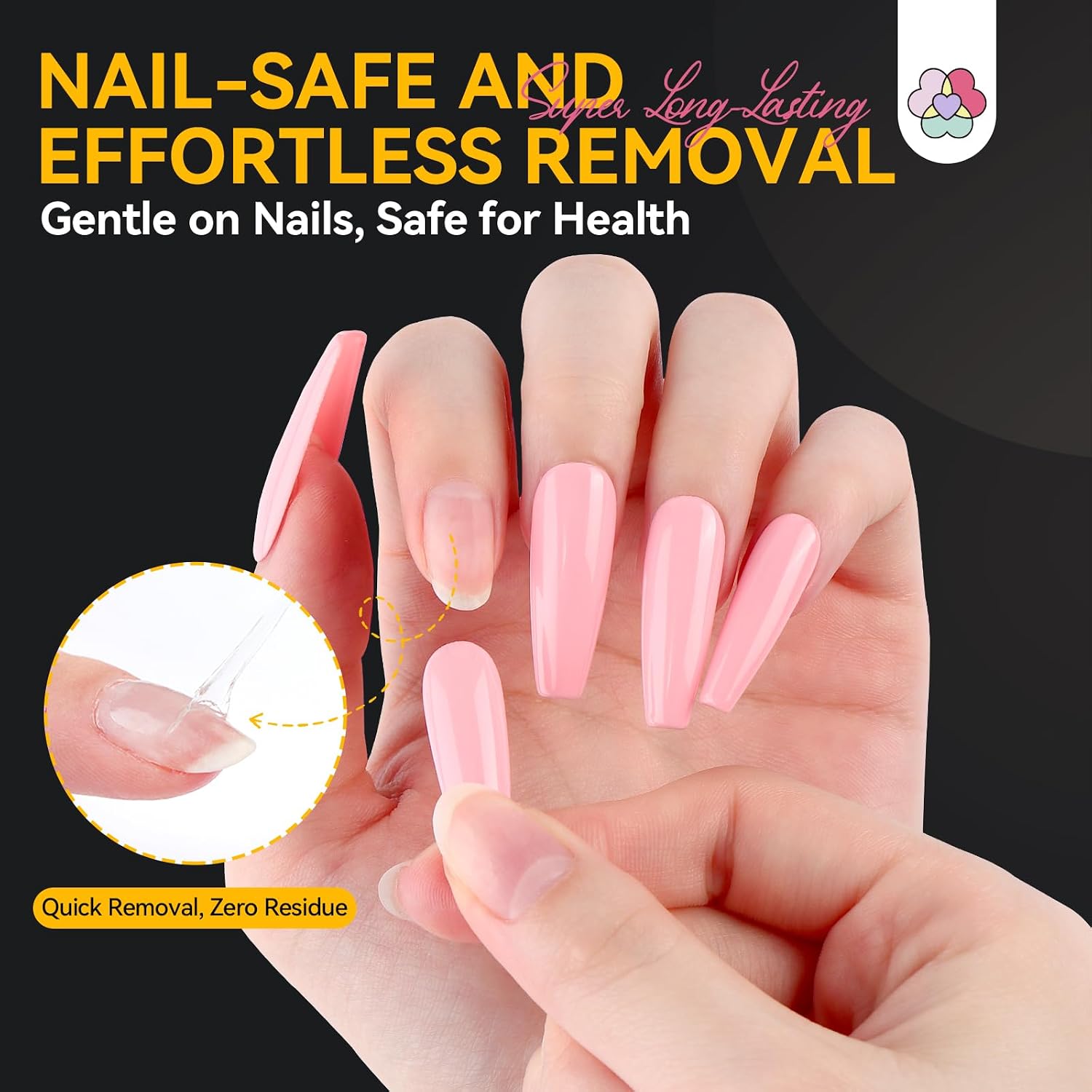 Detalle de Saviland Faux Ongles Autocollants – 600 pièces, 15 tailles, 0,3 mm ultra-fin