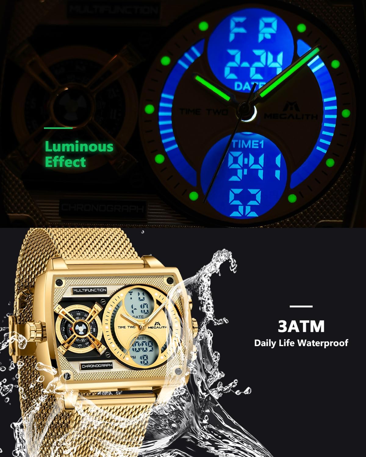Thumbnail 3 de MEGALITH Reloj Hombre Militar Cronógrafo 3ATM
