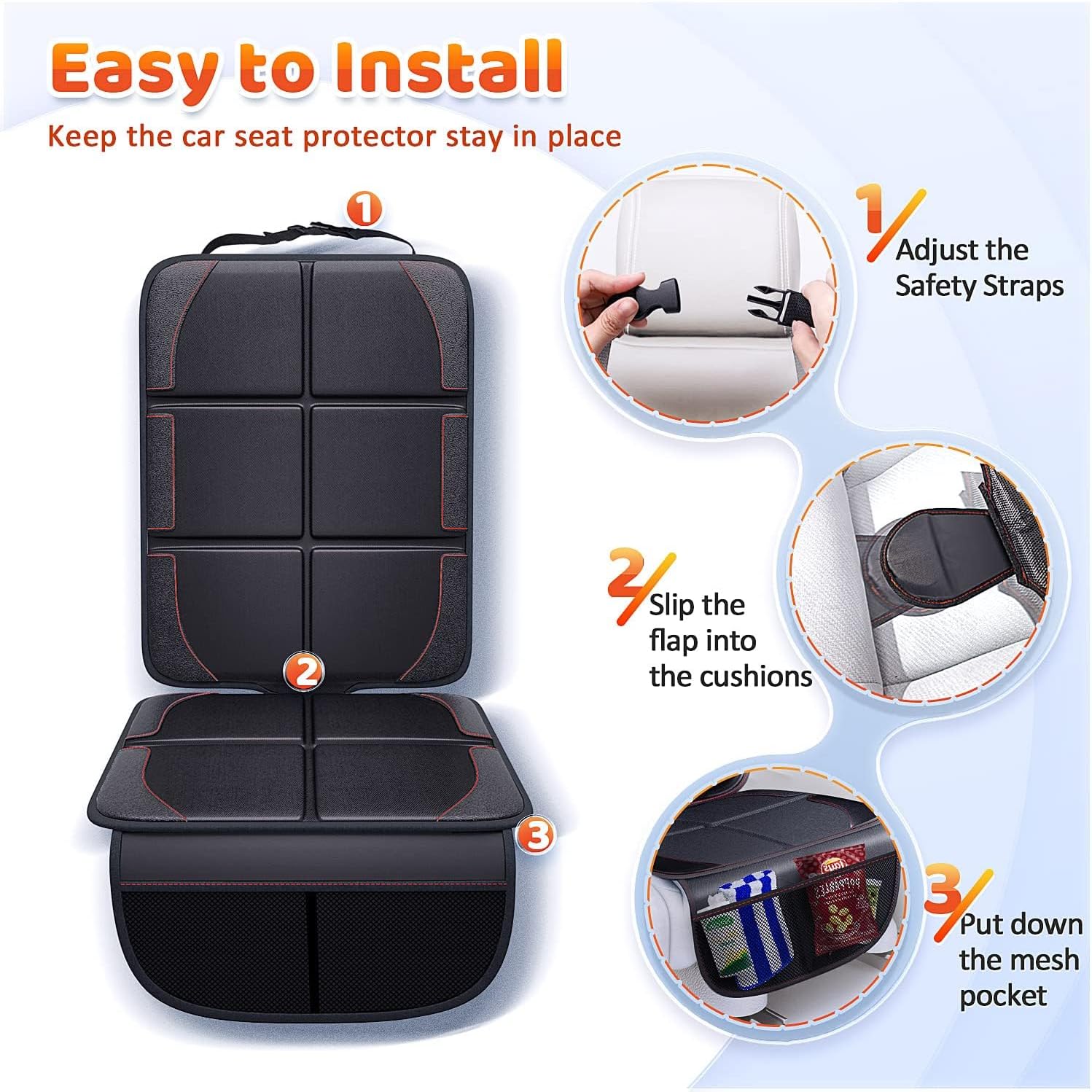 Thumbnail 4 de Gimars 2 Pack Car Seat Protector with Isofix Compatibility