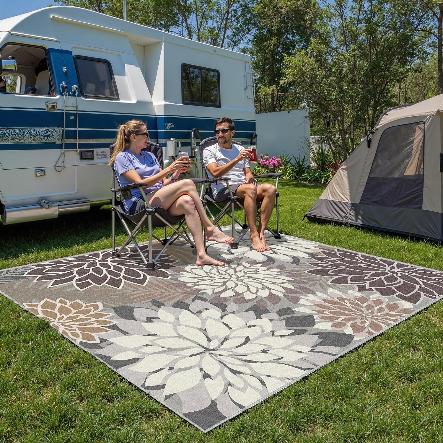 Thumbnail 6 de 8x10 Outdoor Area Rug Washable Multicolored Patio Rug 🌿