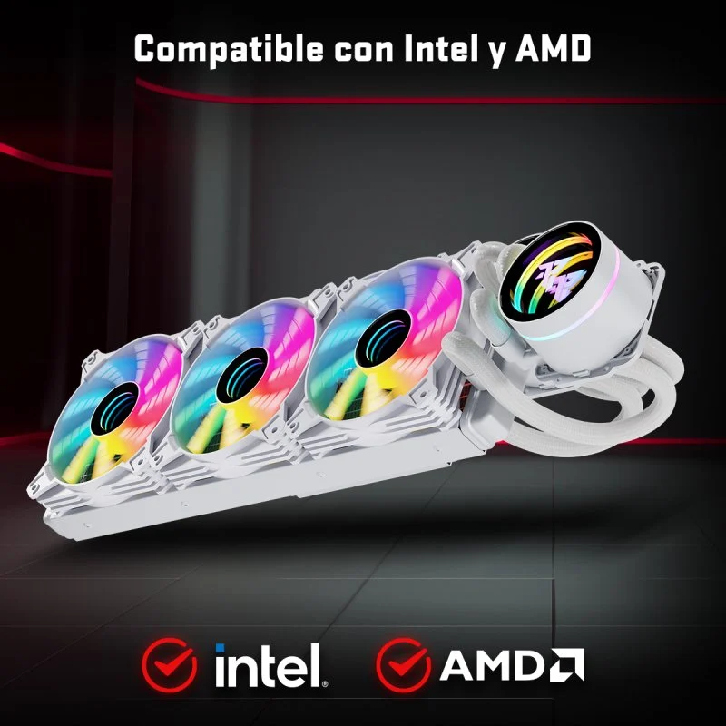 Detalle de Tempest Liquid Cooler 360 ARGB — Kit de refrigeración líquida blanco