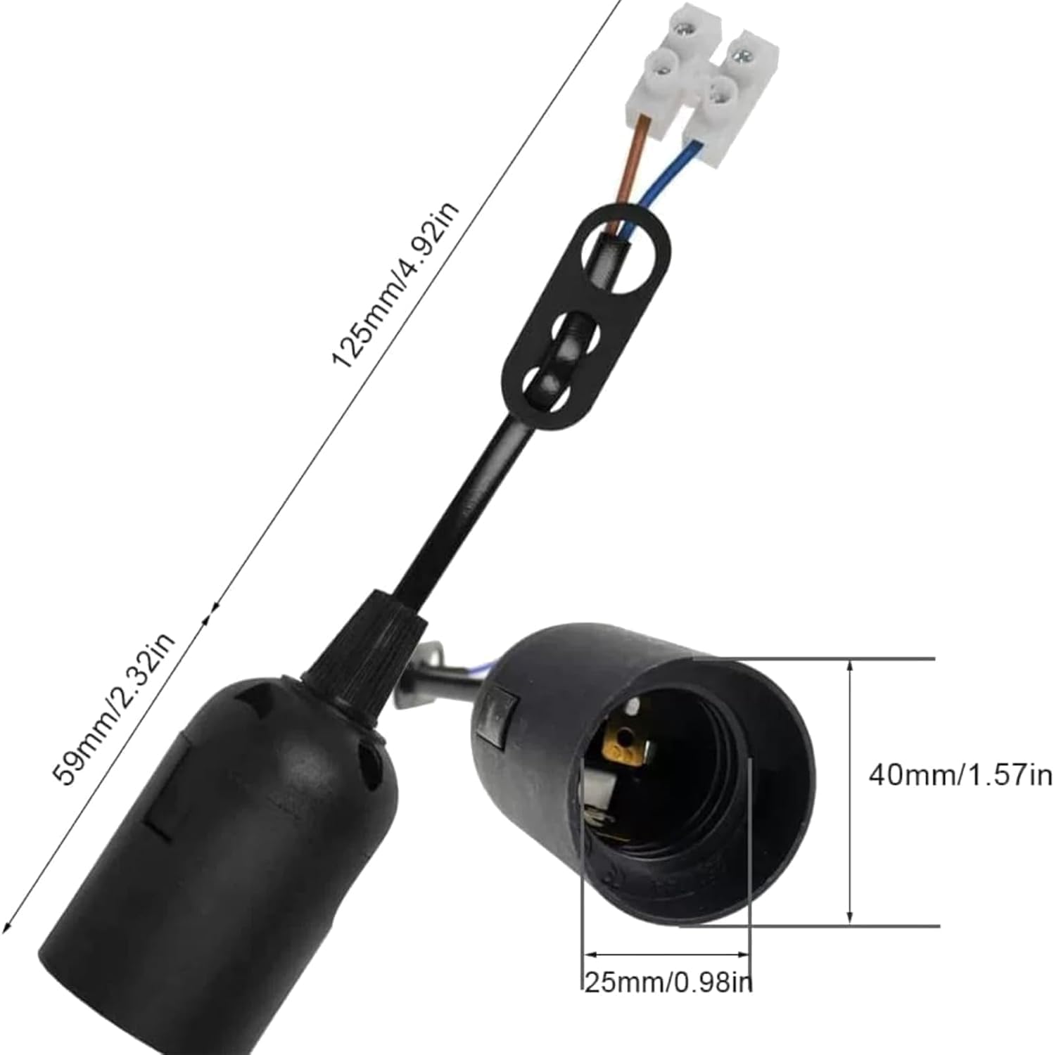 Detalle 2 de Kjzeex E27 Lampenfassung 3er Set