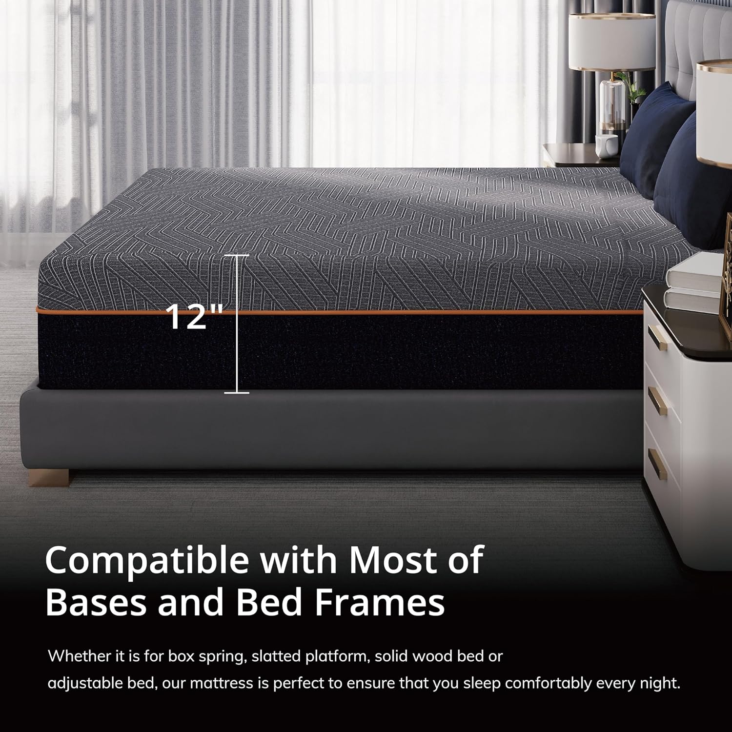 Thumbnail 6 de MLILY MCE-12-K EGOHOME King Memory Foam Mattress, 12-Inch Medium-Firm