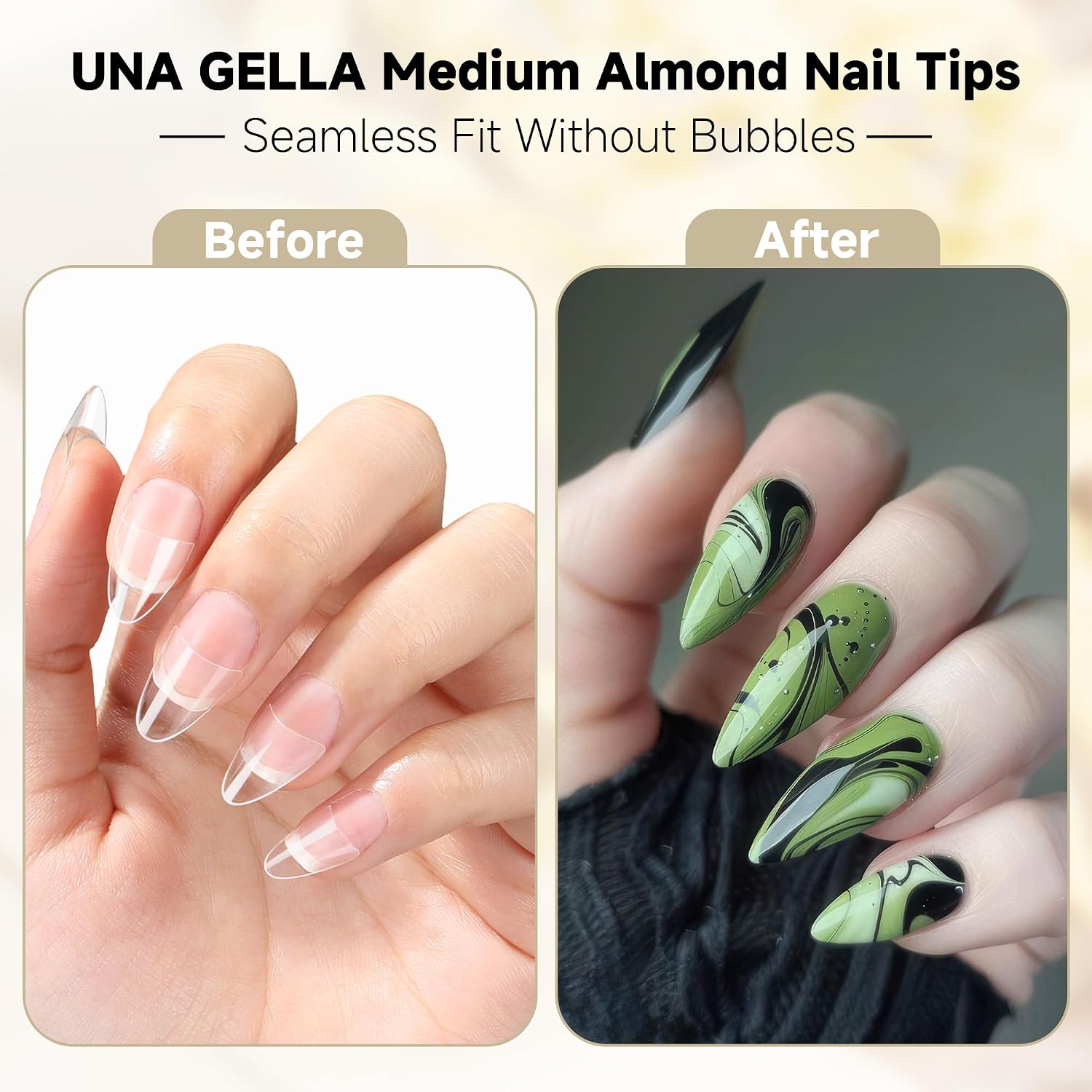 Thumbnail 2 de UNA GELLA UG Medium Almond Soft Gel Nail Tips, 504 Pieces, 12 Sizes