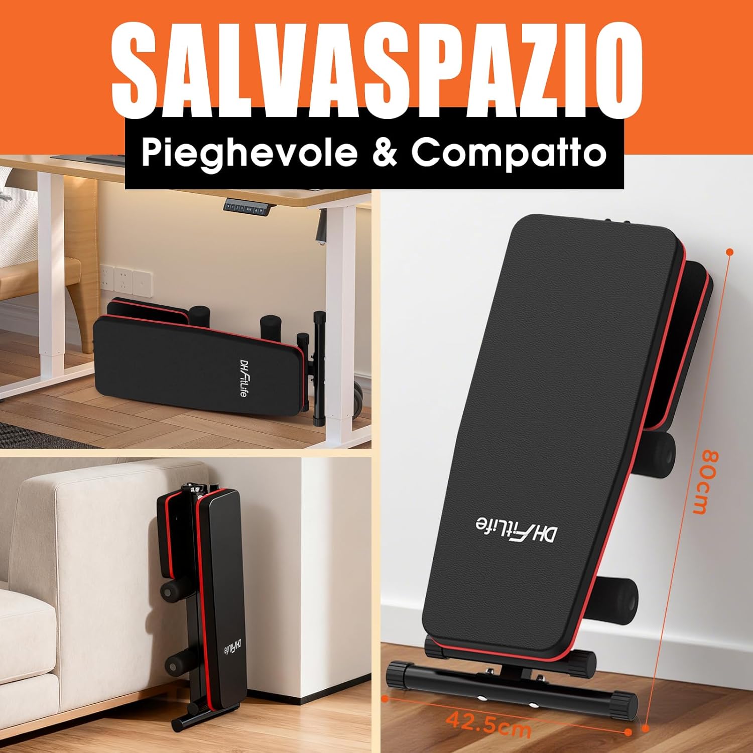Thumbnail 3 de DH FitLife Panca Palestra Pieghevole 8 in 1 — Panca Pesi Salvaspazio per Allenamento Domestico