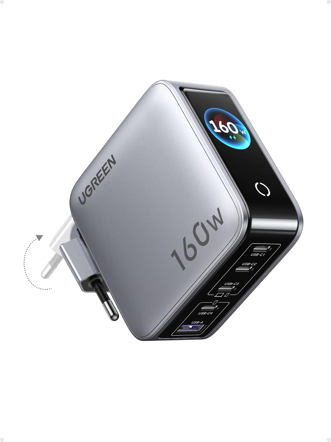 Imagen de UGREEN Nexode Pro 160W USB C Ladegerät – 5-Port GaN mit Smart Display en OfertitasTOP
