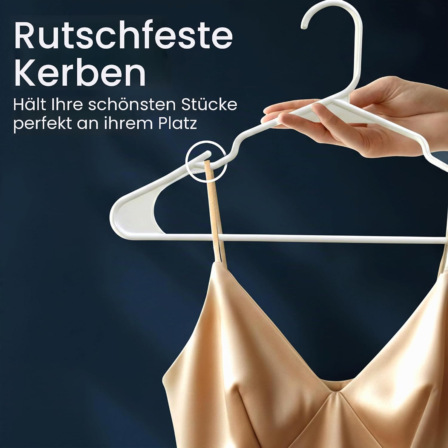 Detalle de Utopia Home Kleiderbügel platzsparend – 50er Set, ultraschlank, rutschfest und hygienisch weiß