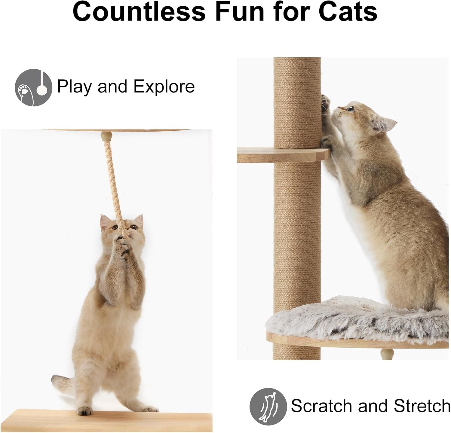 Thumbnail 4 de FUKUMARU Modern Cat Tree 188 cm tall 🐱